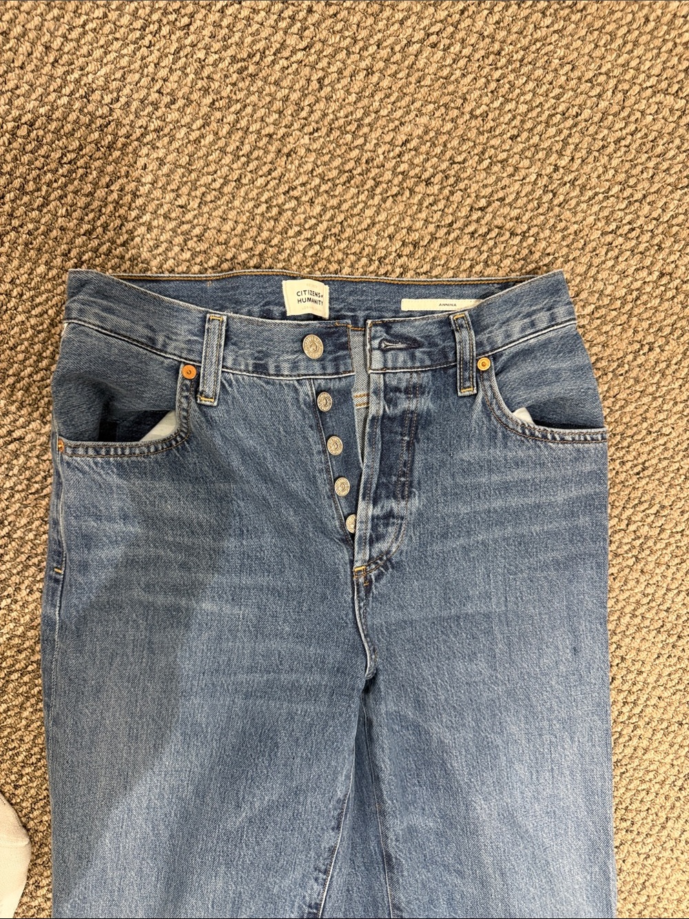 Citizens of Humanity Amina Women's Blue High-Rise Button-Fly Jeans